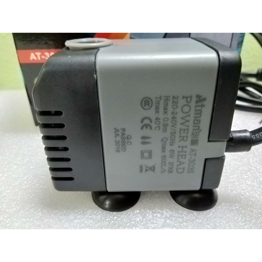 Máy bơm nước Atman 303S, 6W-600L/hr dùng cho bể cá.