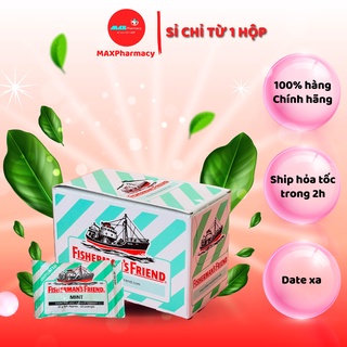 HỘP 24 GÓI Kẹo Cay Con Tàu Không Đường Fisherman's Friend Mint  Vị Bạc Hà  25g 