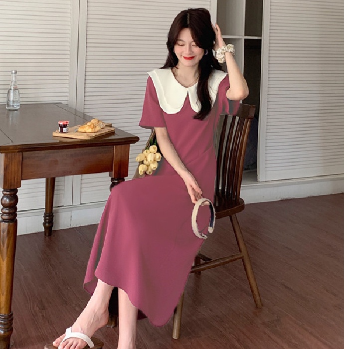 【Hana and Alice】Cá Tính Cổ áo búp bê thịnh hành Váy chữ A cho bé gái