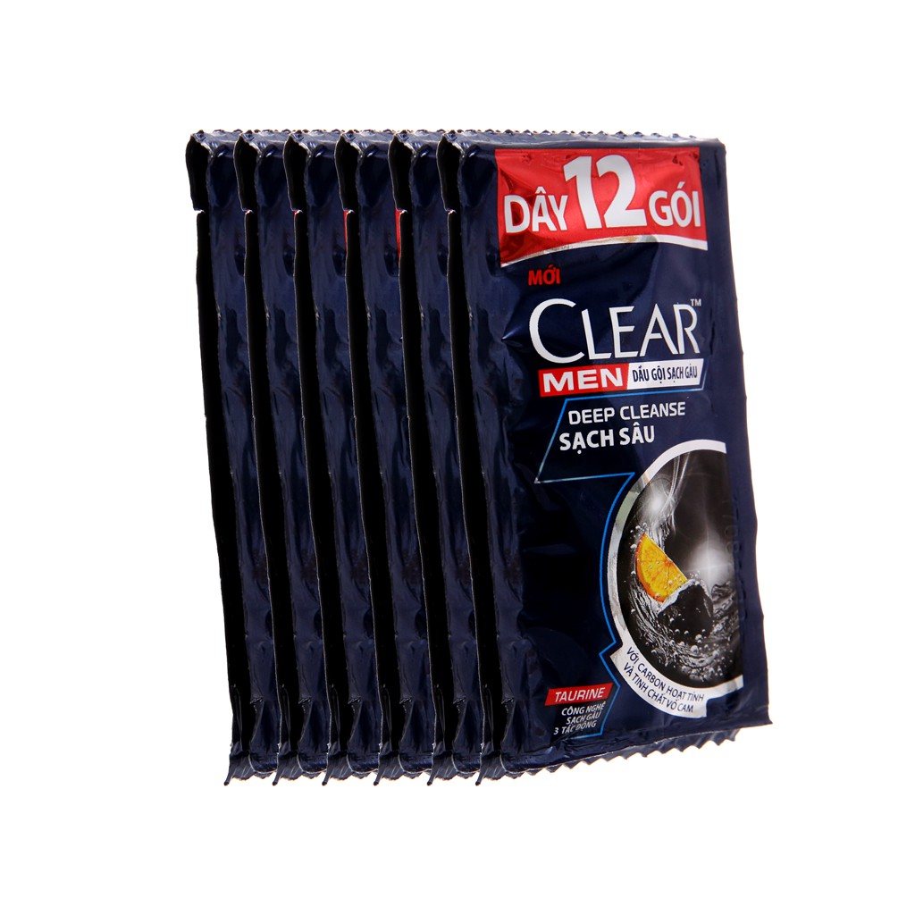 Dầu gội sạch gàu Clear Men Deep Cleanse sạch sâu (4.9ml x 12 gói)