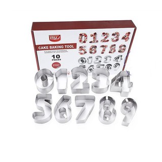 BỘ 10 KHUÔN SỐ CUTTER INOX (Từ 0-9)