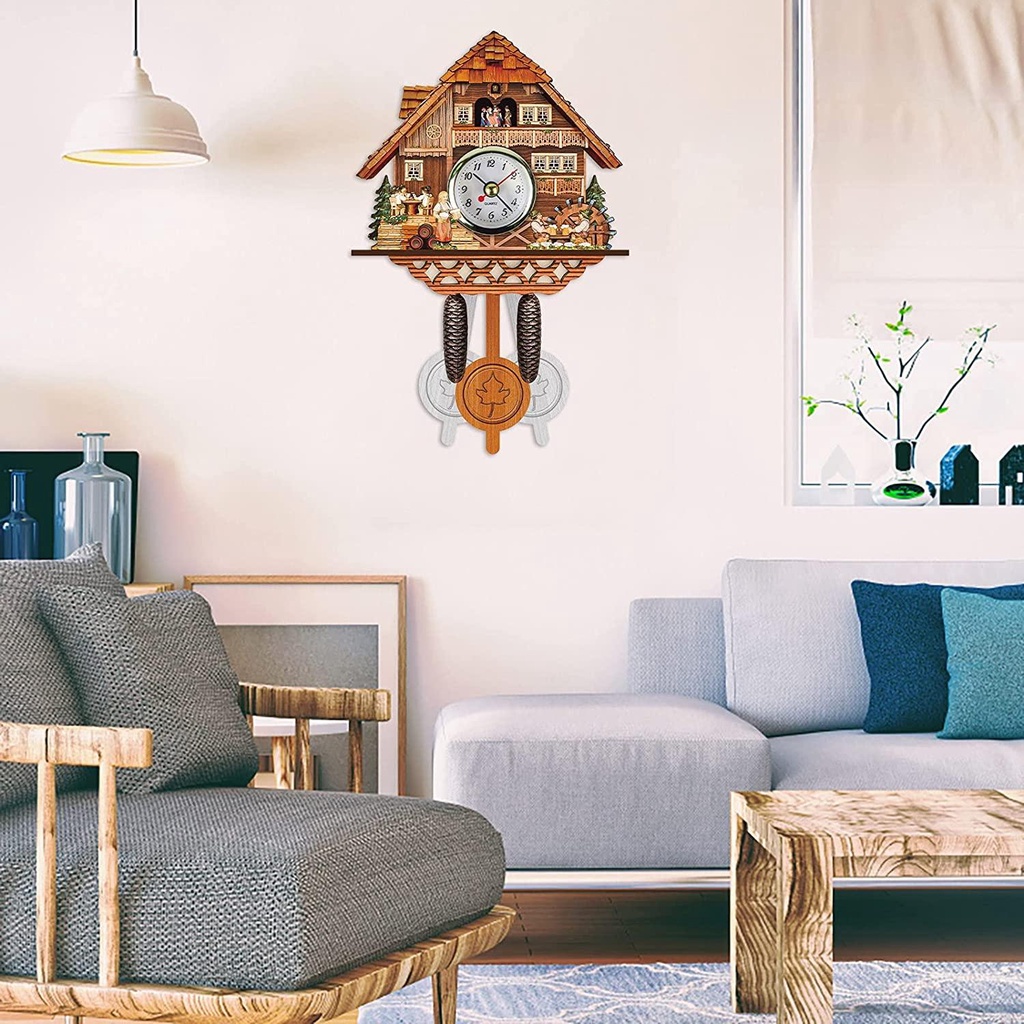 Đồng Hồ Treo Tường Hình Khu Rừng Phong Cách Cổ Điển