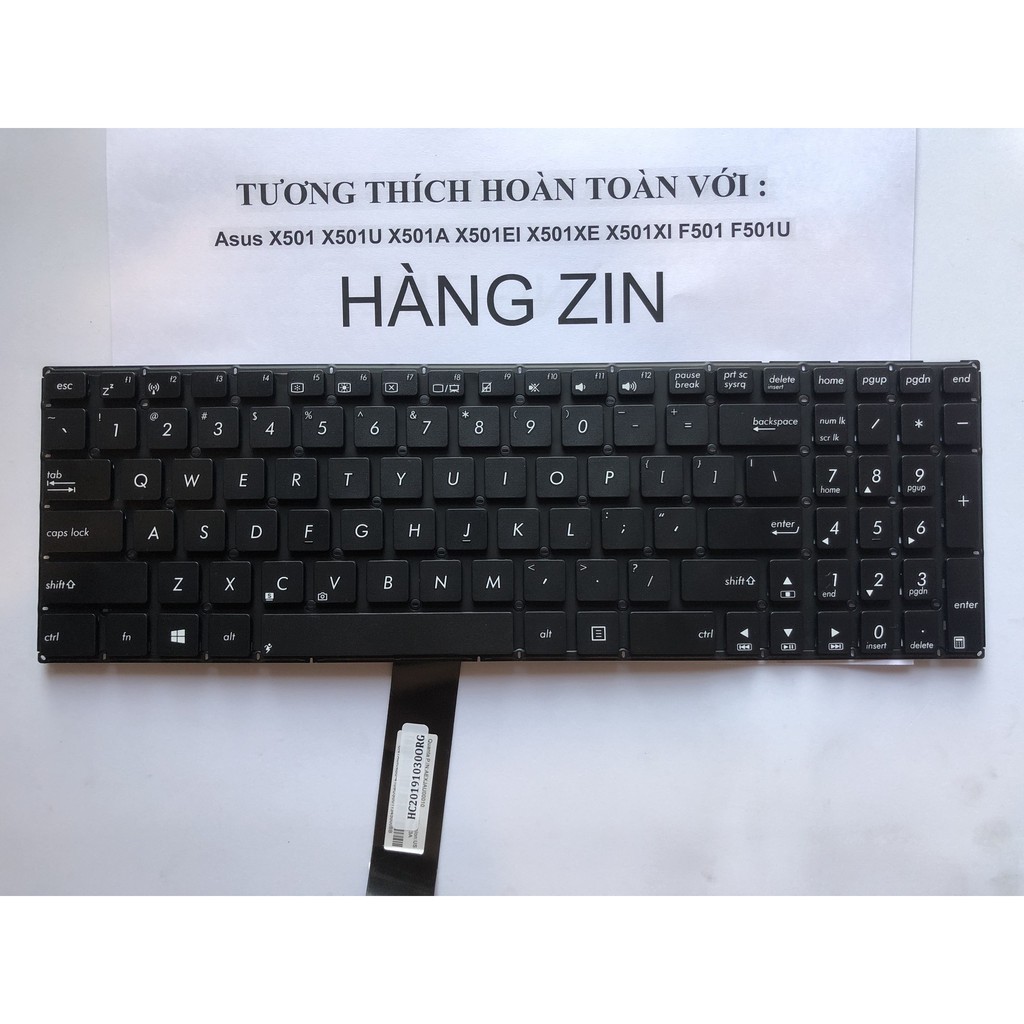 Bàn phím Laptop Asus X501 K550 A550 F501 Y582 S550 D552C Loại 02 ốc cáp dài Hàng Zin Bảo hành 12 Tháng Lỗi 1 đổi 1