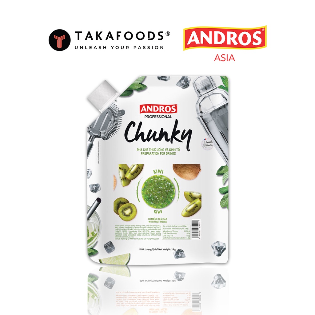 Mứt Trái Cây Chunky Kiwi Bịch 1Kg.Hàng công ty có sẵn giao ngay