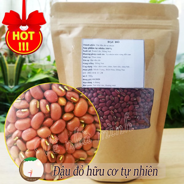 ĐẬU ĐỎ HỮU CƠ TỰ NHIÊN 500G canh tác theo mùa vụ, không chất bảo quản
