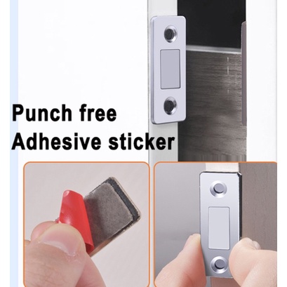 Bộ 2 Chốt Chặn Cửa Từ Tính Vô Hình Không Cần Đục Lỗ