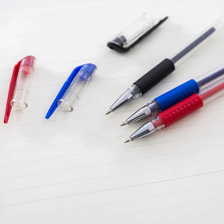[1K-RẺ VÔ ĐỊCH❤️]Bút bi bút nước màu xanh đen đỏ 0.5mm mực đều sắc nét cao cấp