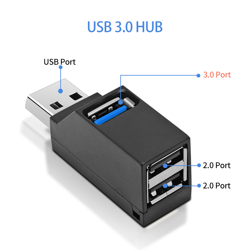 Đầu kết nối chuyển đổi USB hub 3.0 FONKEN kích thước mini cho laptop/điện thoại/bàn phím/ổ đĩa U | WebRaoVat - webraovat.net.vn