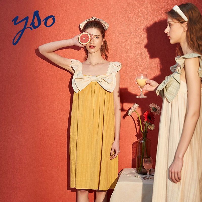 Đầm Ngủ Hai Dây 100% Cotton Thời Trang Mùa Hè Cho Nữ