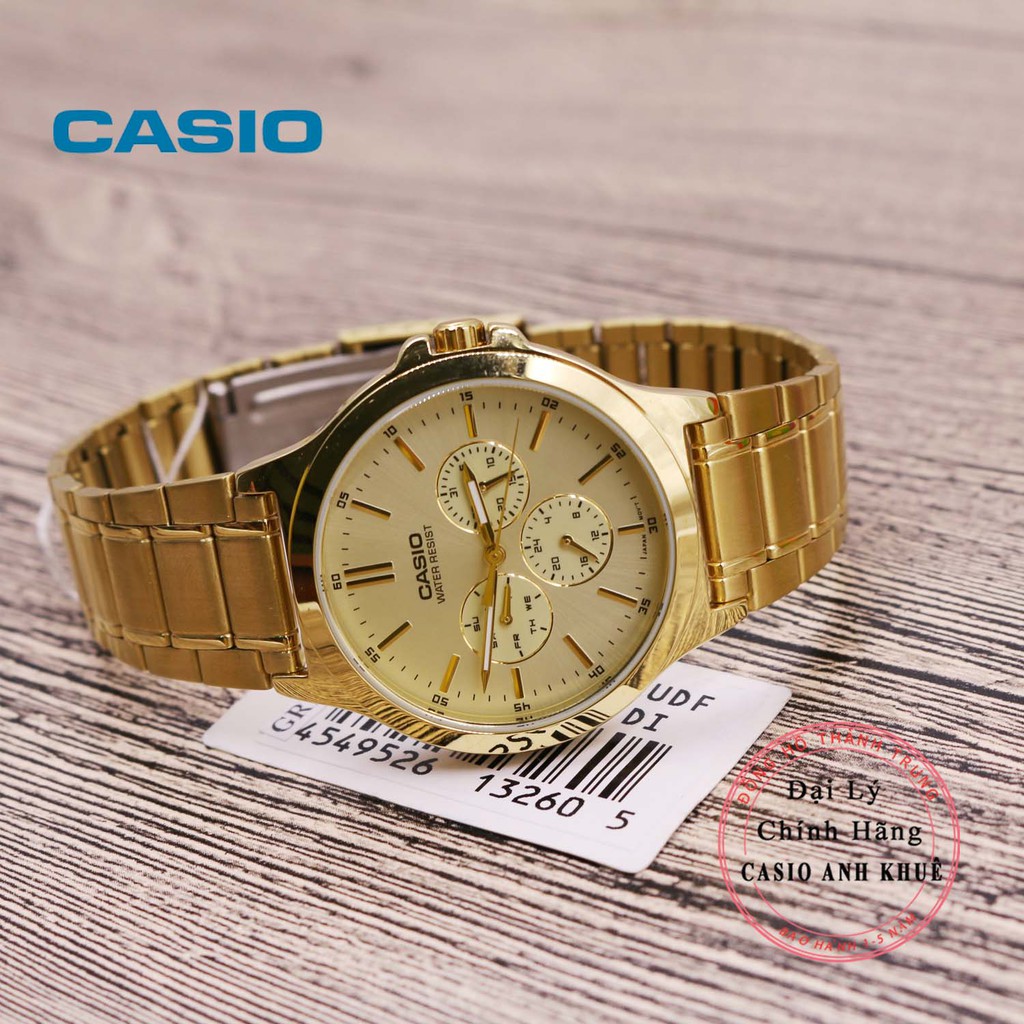 Đồng hồ nam Casio MTP-V300G-9AUDF dây kim loại