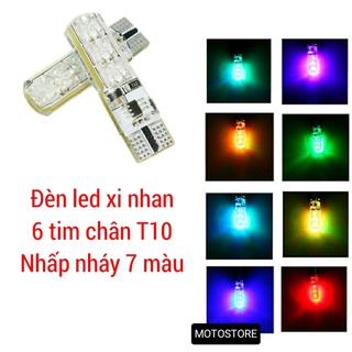 Đèn led xi nhan 6 tim nhấp nháy 7 màu