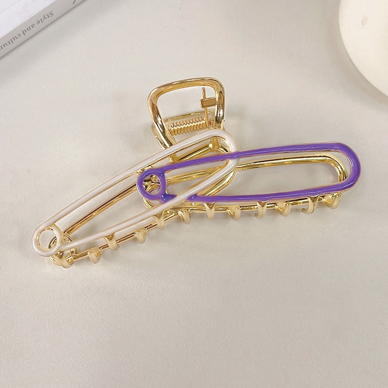 Kẹp Tóc Hình Cá Mập Bằng Kim Loại Kích Thước Lớn Phong Cách Hàn Quốc Cho Nữ