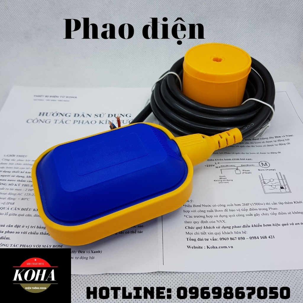 Phao điện bơm nước tự động chống cạn chống tràn bể KWS-2M - HÀNG CHÍNH HÃNG