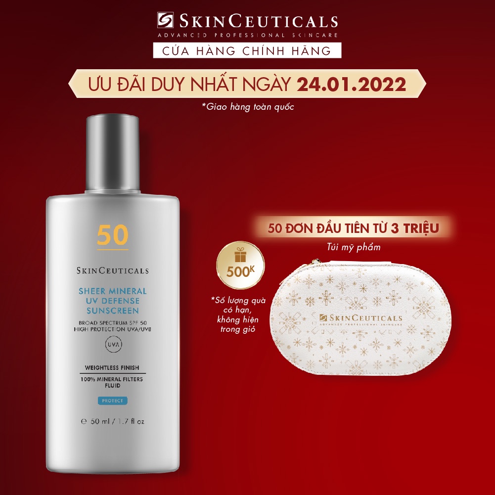 [Mã COSLUX03 giảm 120K] Skinceuticals Sheer Mineral UV Defense SPF50 50ml