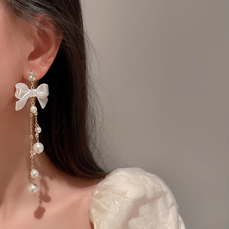 Khuyên Tai Nơ Tua Rua Phong Cách Hàn Quốc Thời Trang Chất Lượng Cao 2022 Mới