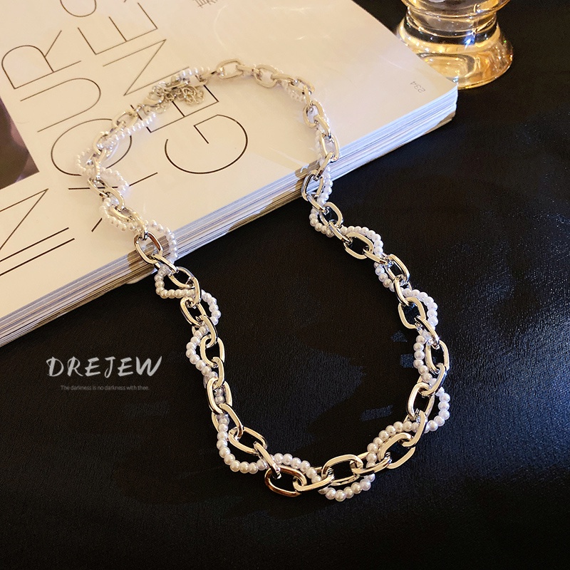 DREJEW Dây Chuyền Đính Ngọc Trai Phong Cách Âu Mỹ Đơn Giản Thời Trang