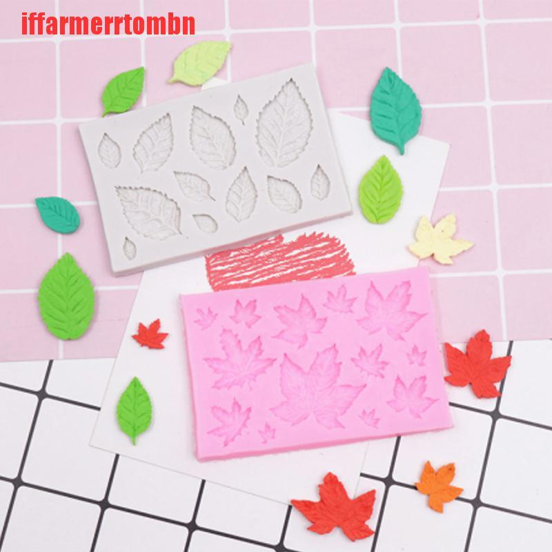 {iffarmerrtombn}1/2pcs 3D Silicone Baking Mold DIY Maple Leaf Mould Chocolate Fondant Cake Decor TYW