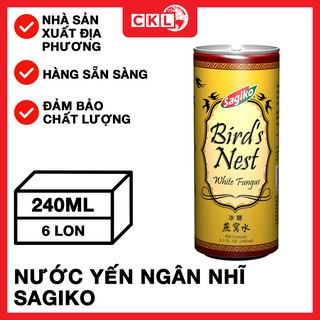 6 X 240ml Lon - Nước Yến Ngân Nhĩ Sagiko - Halal - Nhà Sản Xuất Địa Phương
