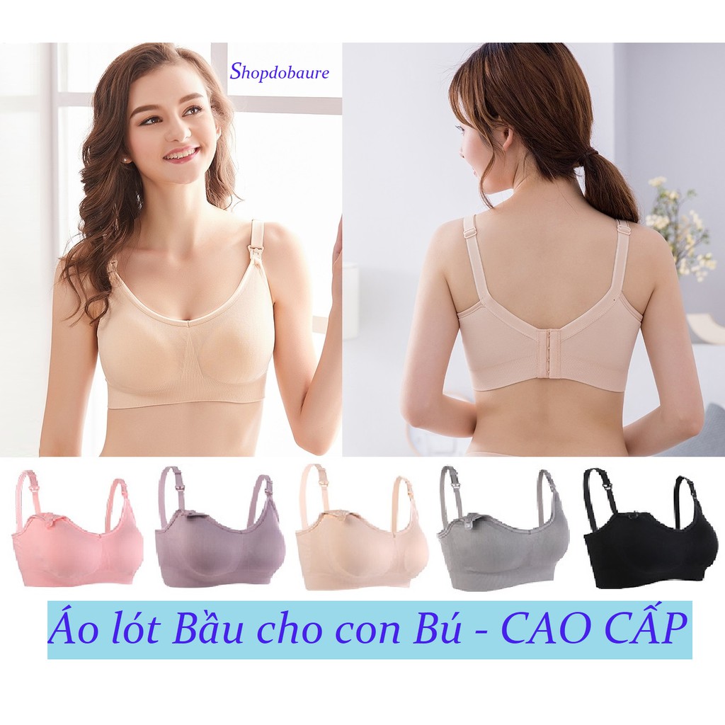 Áo lót bầu sau sinh cho con bú, chất thun cotton không gọng co giãn mềm mịn, nâng ngực bà bầu bigsize - 𝐀𝐋𝟎𝟓