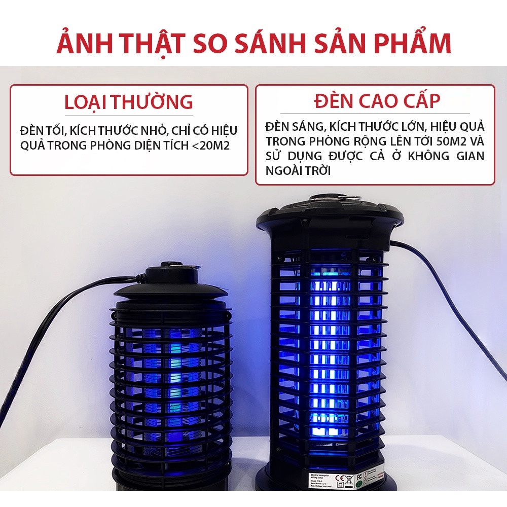 Đèn Bắt Muỗi Công Nghiệp Đèn Máy Bắt Muỗi Không Độc Hại LED 11W Công Suất Cao Ánh Sáng Tím 365 Nano Wave Thu Hút
