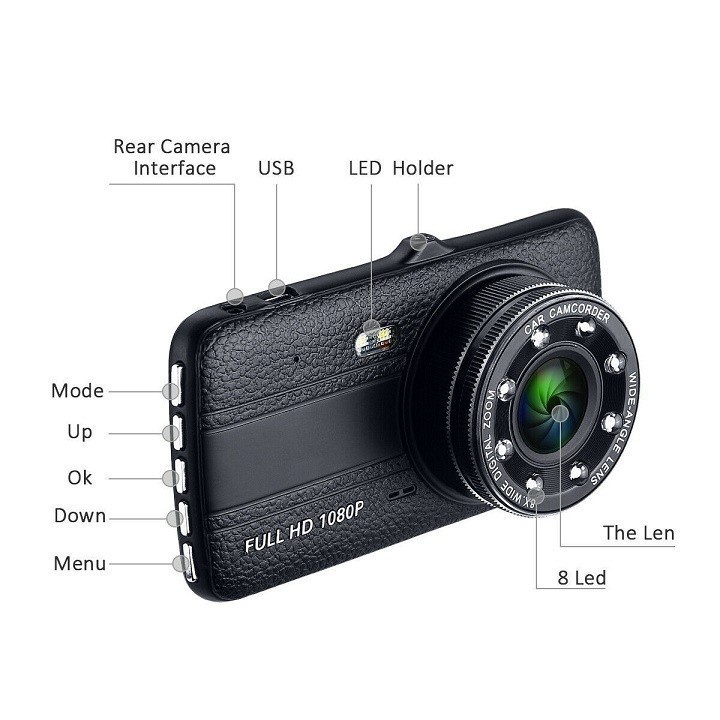 Camera Hành Trình Trước Sau Full HD Tích Hợp Đèn Trợ Sáng Ban Đêm Bảo Hành 6 Tháng