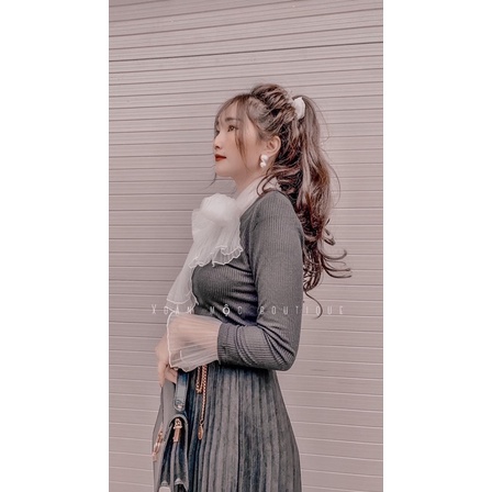 ÁO LEN TĂM CỔ NƠ TRẮNG