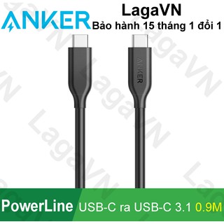 [Freeship toàn quốc từ 50k] Cáp sạc ANKER PowerLine USB-C ra USB-C 3.1 Gen1 dài 0.9m - A8183 - Hãng phân phối chính thức