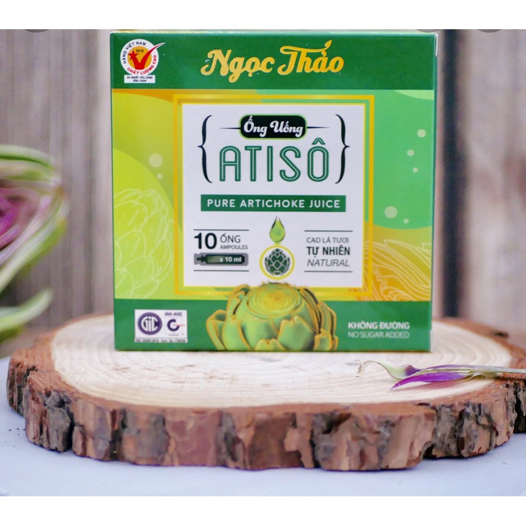 Hộp Cao Nước Atiso lá tươi uống liền (loại không đường) Ngọc Thảo - 10 ống 10ml