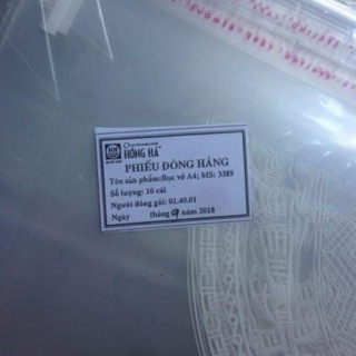 set 10 bọc vở A4 nilon trong suốt hh mã 3389