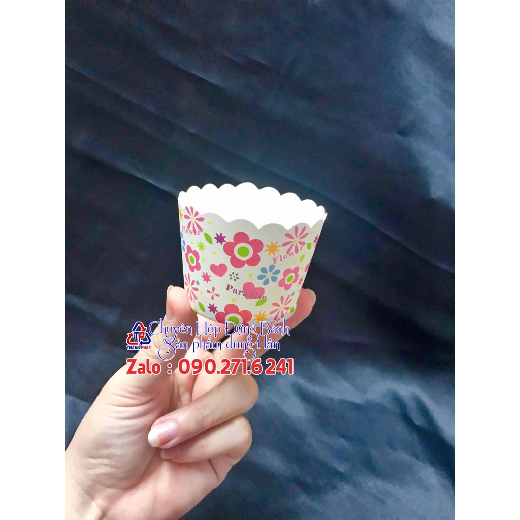50 Ly đựng bánh cupcake nhỏ đựng bánh bông lan trứng muối - Ly giấy nhỏ nướng bánh mini
