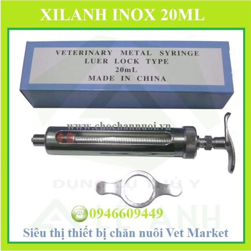 Xilanh inox 20ml chính hãng - Bơm tiêm thuốc inox 20cc cao cấp