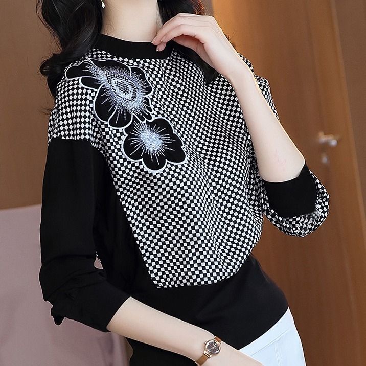 Áo Sơ Mi Caro Tay Dài Dáng Rộng Phong Cách Phương Tây Thời Trang Mùa Thu Mới