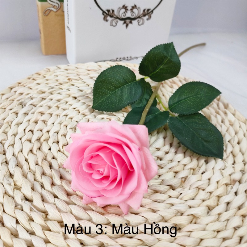 Hoa giả | HOA HỒNG LỤA PATTAUSTIN PHỦ PHẤN SÁP LOẠI ĐẶC BIỆT GIỐNG THẬT