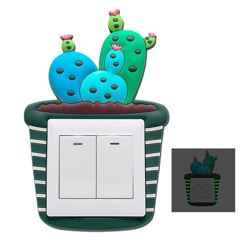 1 cái cây xương rồng Công tắc điện Huỳnh quang Nhãn dán