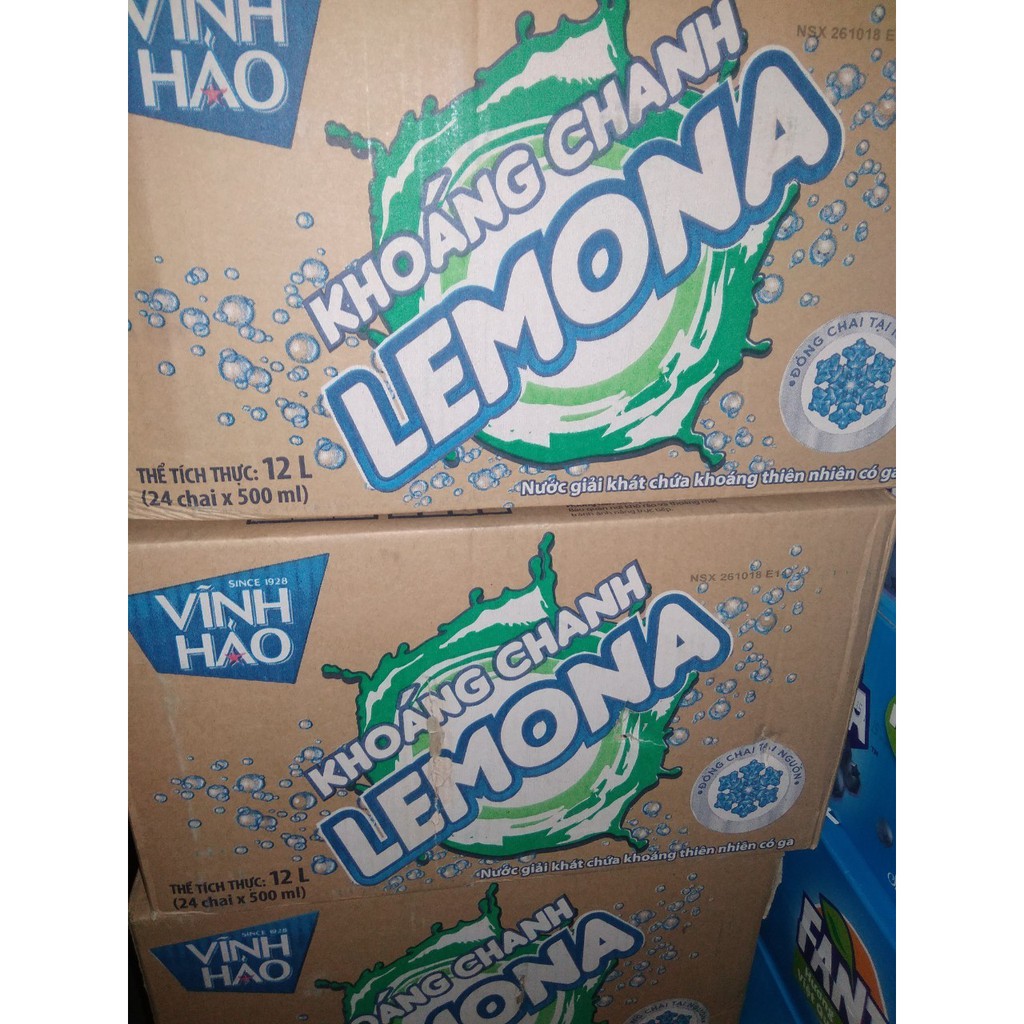 Nước khoáng chanh Lemona Vĩnh Hảo 500ml x 24 chai