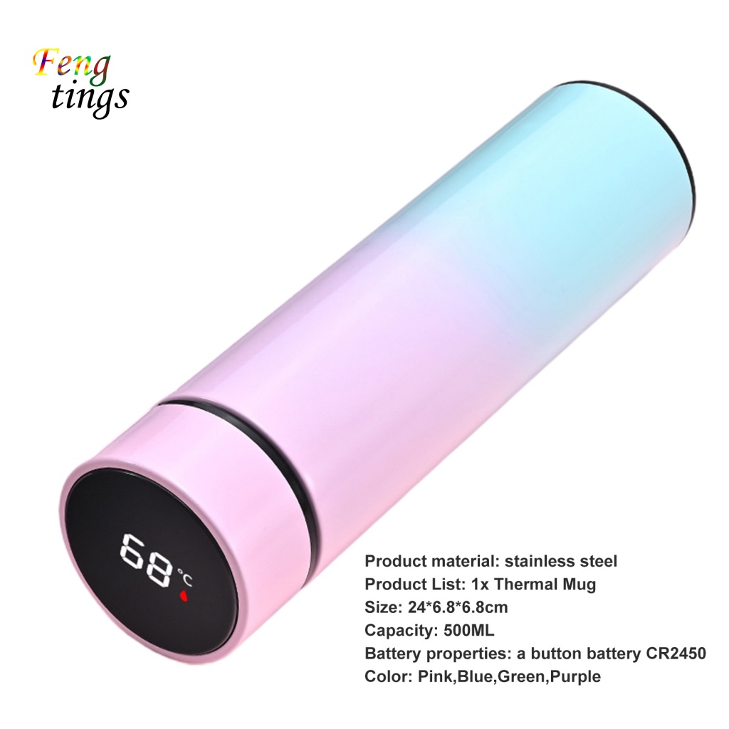 Bình Chân Không Giữ Nhiệt Có Đèn LED Kỹ Thuật Số Chống Gỉ Cho Trường Học