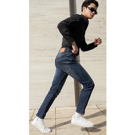 Quần jean nam co giãn 4 chiều, quần bò trơn dáng ôm chất vải cao cấp CAROLLSTORE MS59