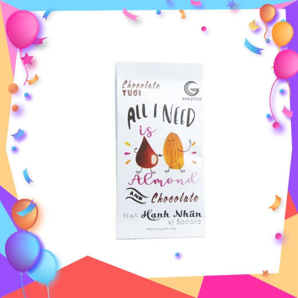 SOCOLA HẠNH NHÂN - HẠT HẠNH NHÂN SOCOLA ECOPRICE - SOCOLA ALMOND - ALMOND CHOCOLATE - SOCOLA BỌC HẠN