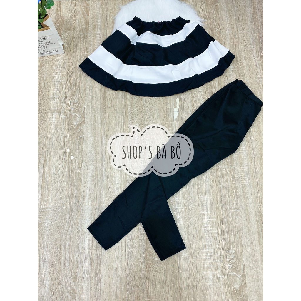Set áo bẹt vai xòe kèm quần legging cho nữ mặc đi chơi, vải đẹp, form chuẩn, siêu dễ thương