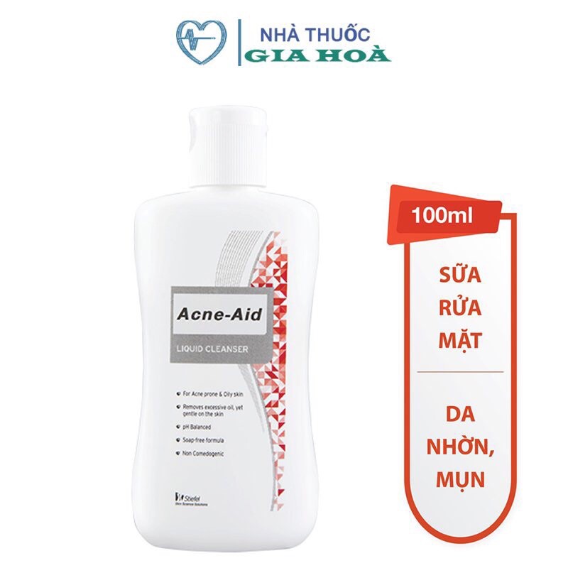 Sữa rửa mặt dịu nhẹ dành cho da nhờn, da mụn Acne Aid Liquid Cleanser 100ml