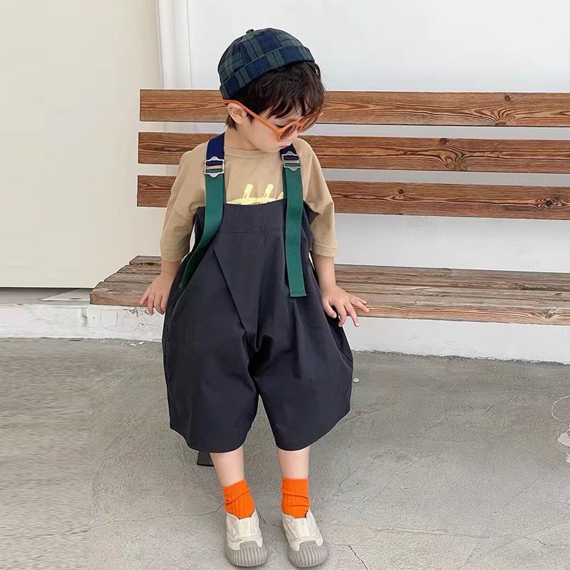 Quần Yếm Cotton 7 Tấc Thoáng Khí Phong Cách Phương Tây Cho Bé
