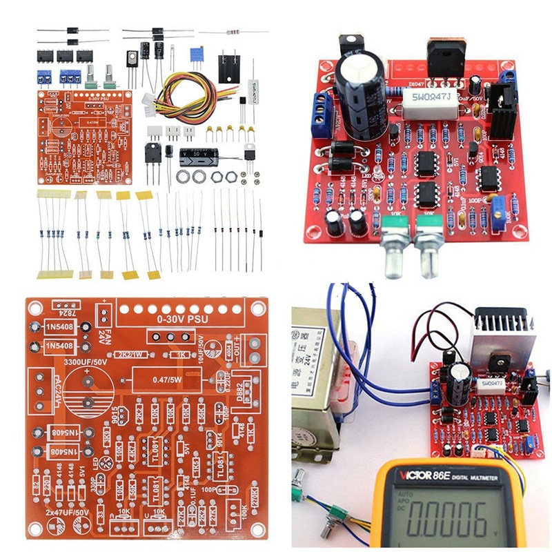 DSVN Stabilized Continuous Adjustable DC Regulated Power Supply DIY Kit 0-30V 2mA-3A