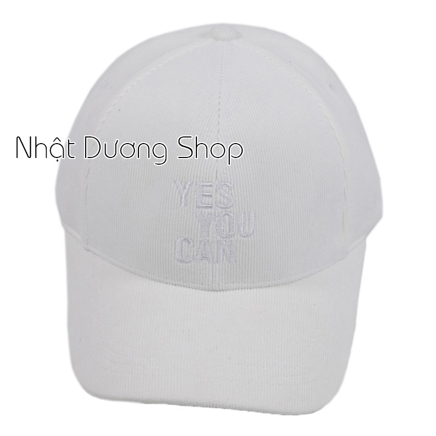 Nón kết vải nhung YES YOU CAN chất liệu vải nhung mềm mại và êm ái tạo cảm giác thoải mái cho người đội