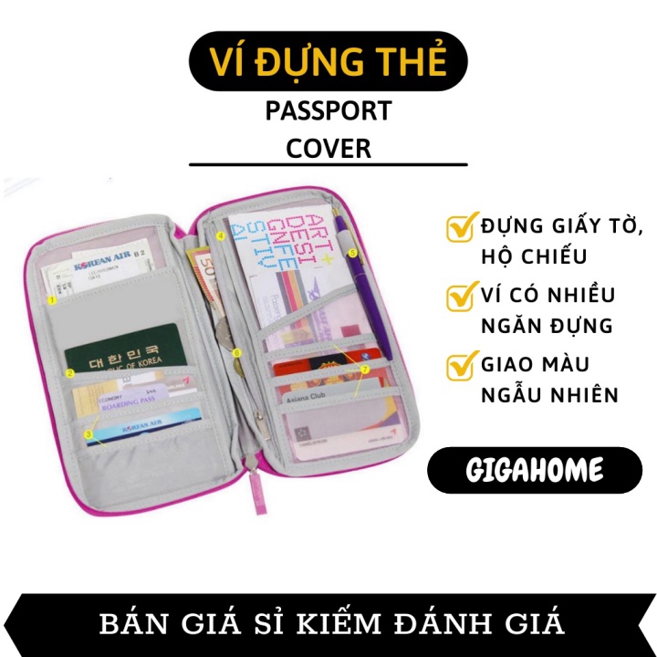 Ví Đựng Hộ Chiếu GIGAHOME Túi Đựng passport Và Giấy Tờ Khác Khi Đi Du Lịch Nhỏ Gọn Tiện Lợi  3385