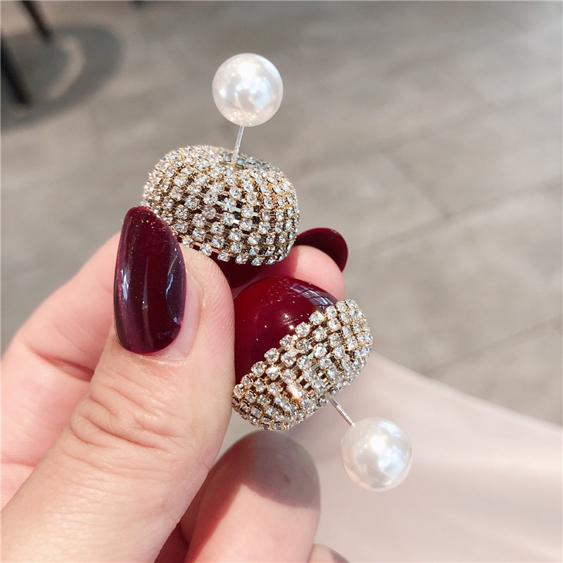 Khuyên Tai Hình Trái Cây Đính Đá Ngọc Trai Nhân Tạo Phong Cách Cổ Điển Mới Cho Nữ