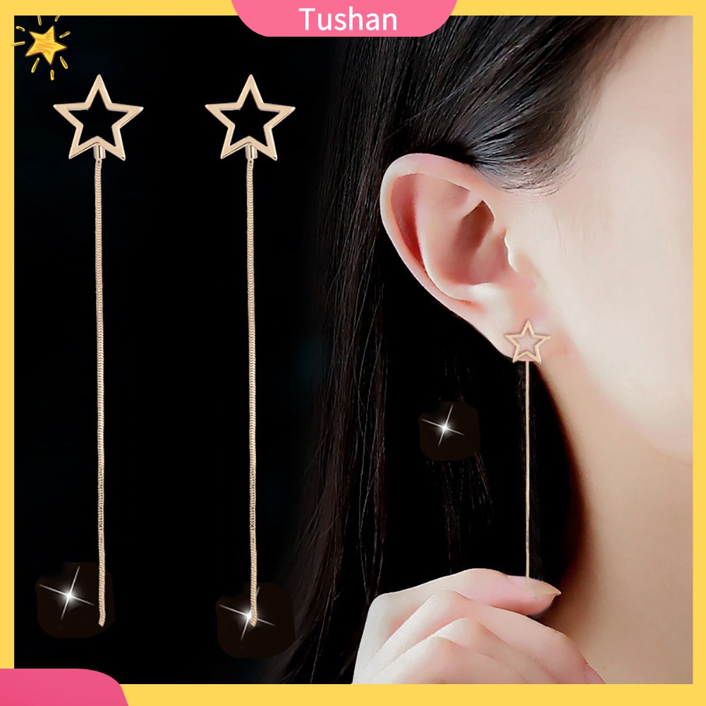 Đôi khuyên tai dài hình ngôi sao dễ thương cho nữ