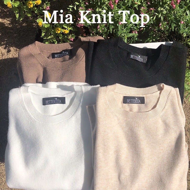 Áo Len Cổ Tròn Tay Lỡ 4 Màu Mia