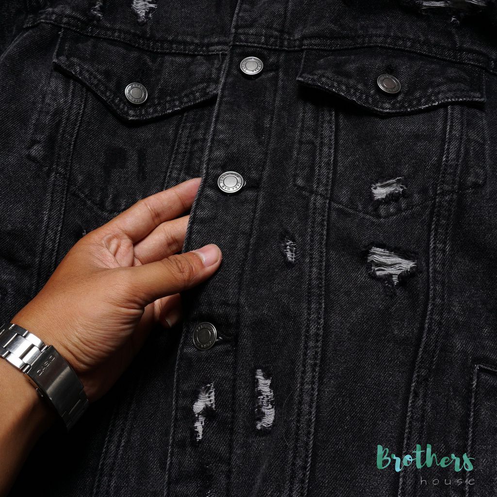 |Xịn| Áo khoác denim/jean nam rách Zara, mặc cực thích, vải đẹp lắm nha