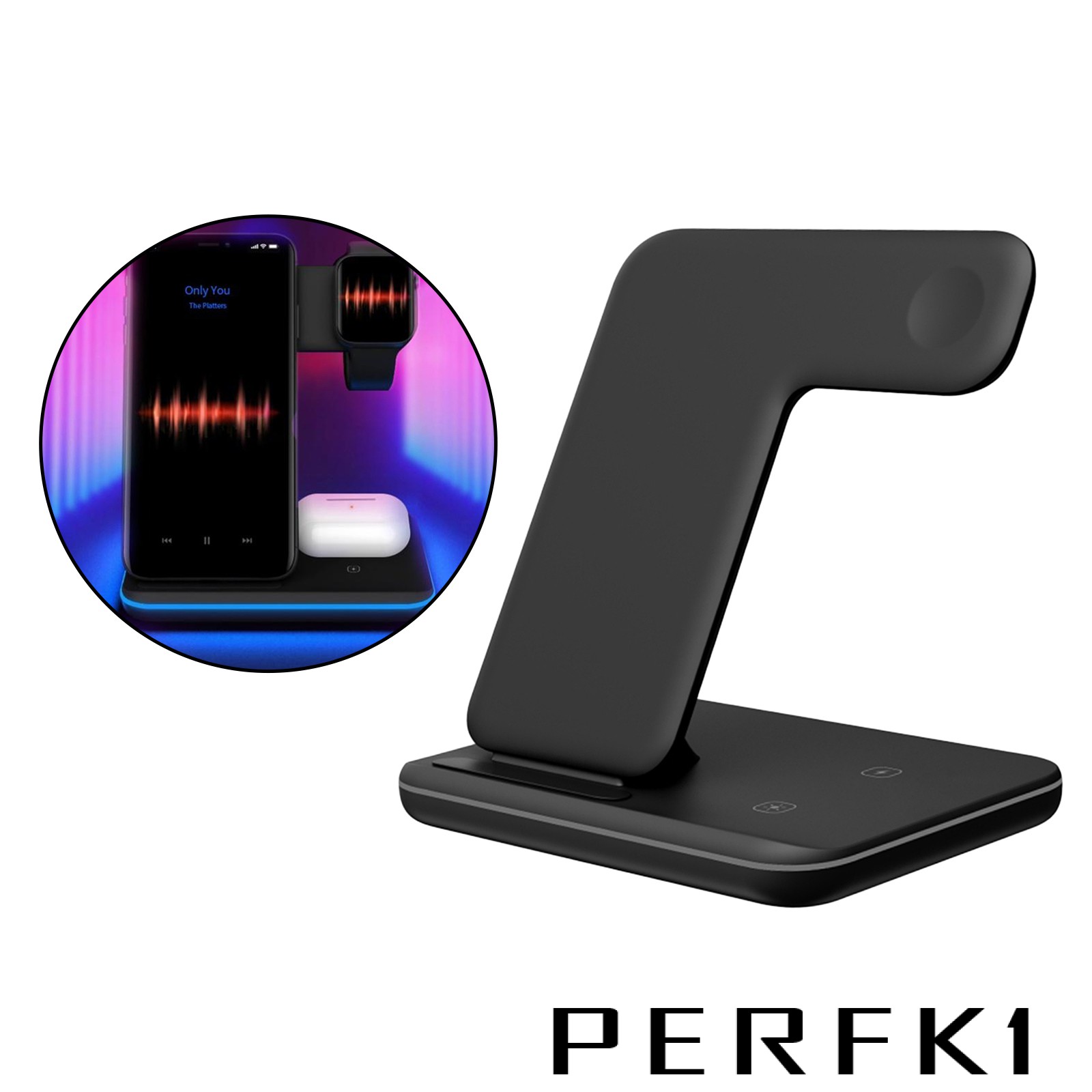 Hot 3 in 1 15W Wireless Fast Charging Station Charger Dock Stand for iPhone