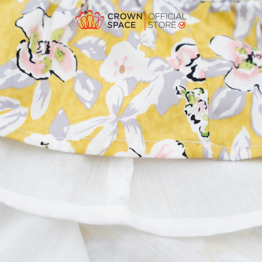 Váy Thu Đông Cao Cấp Crown Space Tay Dài Hai Lớp Dành Cho Bé Gái -Xanh Pastel Hoa Nhí Siêu Xinh CKGL2811502 Size 13-33kg